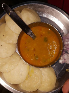 A picture of Idli sambhar.