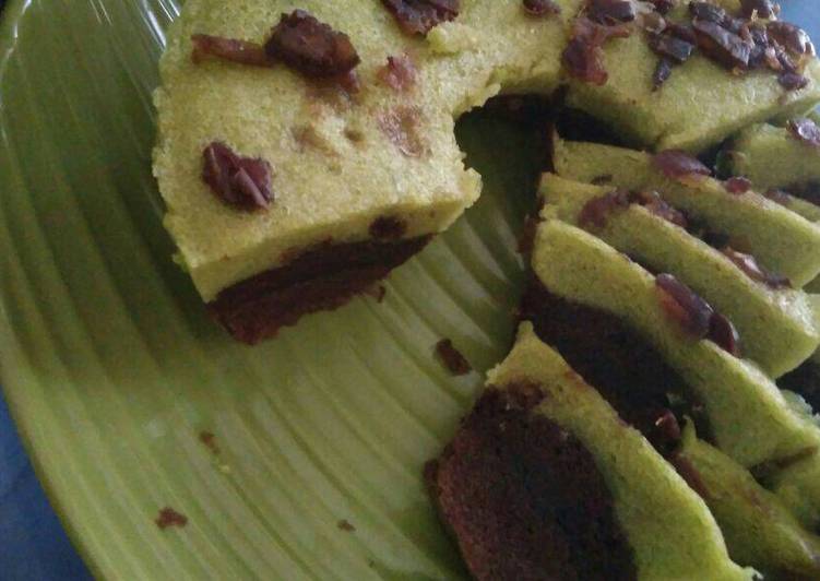 Cara Membuat Brownies pandan kurma #legittt buangetzz yang Enak Banget
