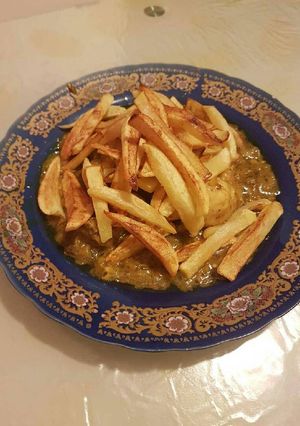 صورة لوصفة دجاج مع بطاطس مقلية 😋😋