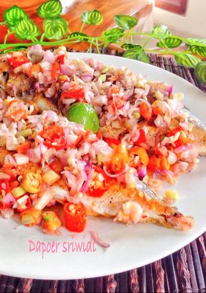 Foto resep Kembung bakar sambal matah