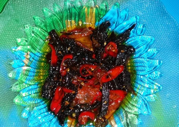 Dendeng (Daging Kering) Goreng Asam Manis