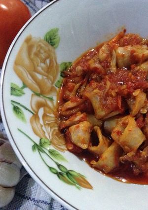 Foto resep Cumi asin balado