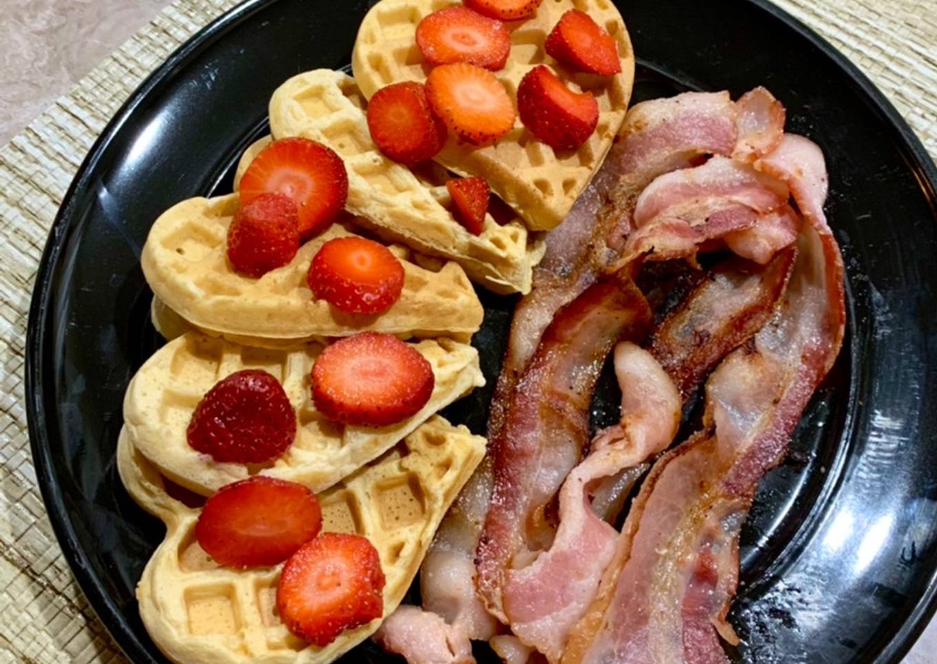 Waffles con fresas 🧇 🍓