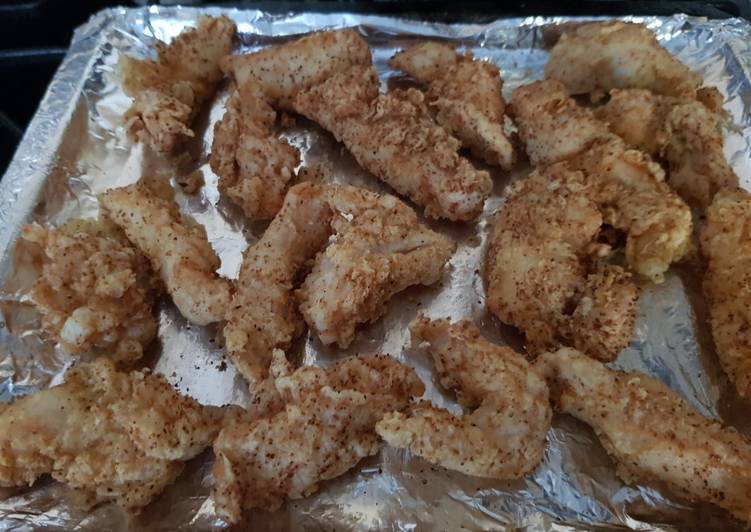 Recipe of Yummy My Deep fried Garlic Chicken strips.😘