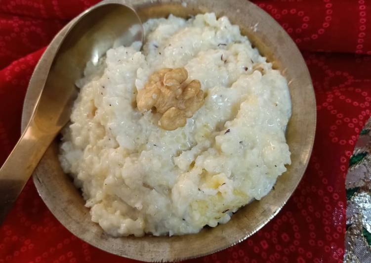 Recipe of Homemade Coconut &amp; Jaggery Rice pudding