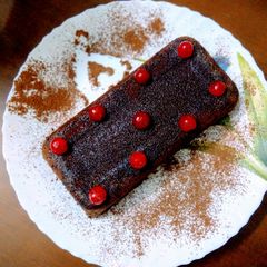 A picture of Eggless whole wheat chocolate cake.