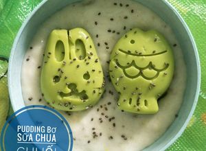Hình của món Pudding bơ sữa chua chuối.