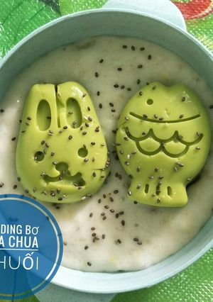 Hình của món Pudding bơ sữa chua chuối.
