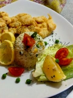 Párizsi csirkemell zöldséges rizzsel recept fotója