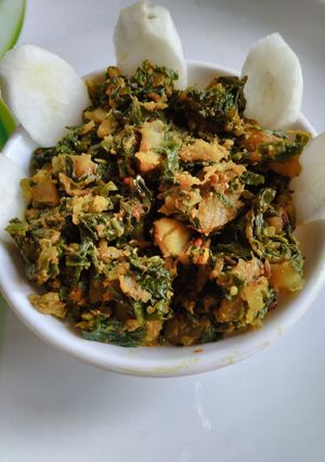 A picture of Mooli bhujiya.