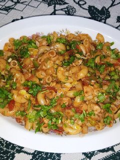 A picture of Tomato Masala Macaroni.
