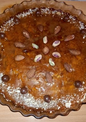 صورة لوصفة كيكة التفاح والتمر بالقرفة