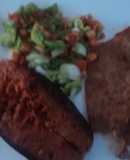 Carne adobada a lo fácil tipo de rancho con guacamole a la cerveza con menta