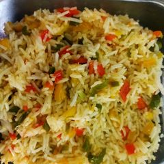 Veg fried rice A picture of Veg fried rice.