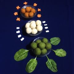 A picture of Tri Color Laddoo.