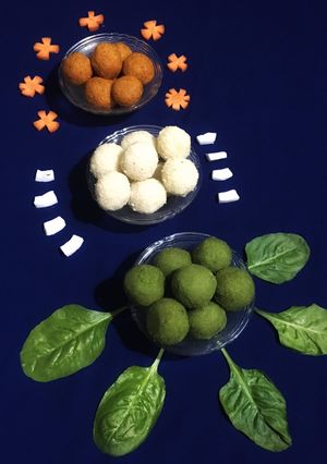A picture of Tri Color Laddoo.
