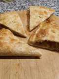 Masa de hojaldre sin gluten con manzana, plátano y mermelada
