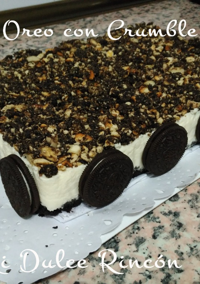 Una foto de Tarta de oreo con crumble de oreo
