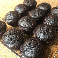 A picture of Dark Double Chocolate Banana Muffins.