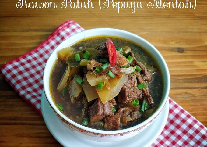 Resep: Rawon Patah (Pepaya Mentah) Sederhana Dan Enak