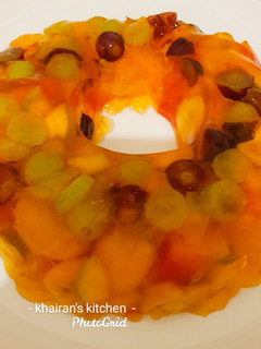 Fruits jelly cake ainihin hoton girkin