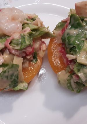 Una foto de Melocotones en almíbar rellenos