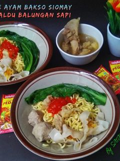 Foto resep Mie Ayam Bakso Siomay Kuah Balungan Sapi