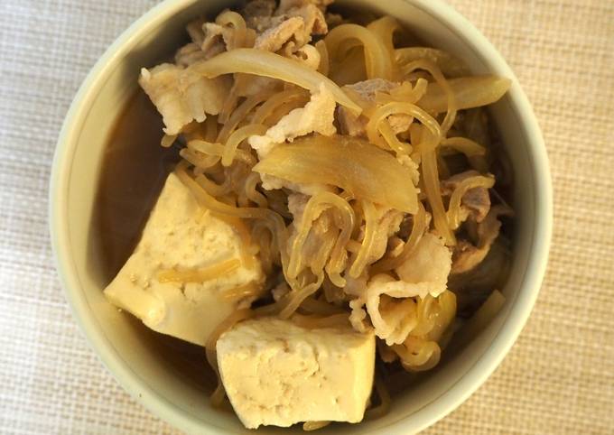 Steps to Prepare Jamie Oliver Simmered Meat with Tofu (Niku Tofu)