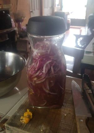 Una foto de Cebolla curtida con chile abanero(yucateca)