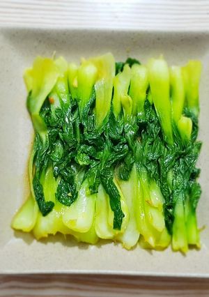 Hình của món Cải chíp xào dầu hào.