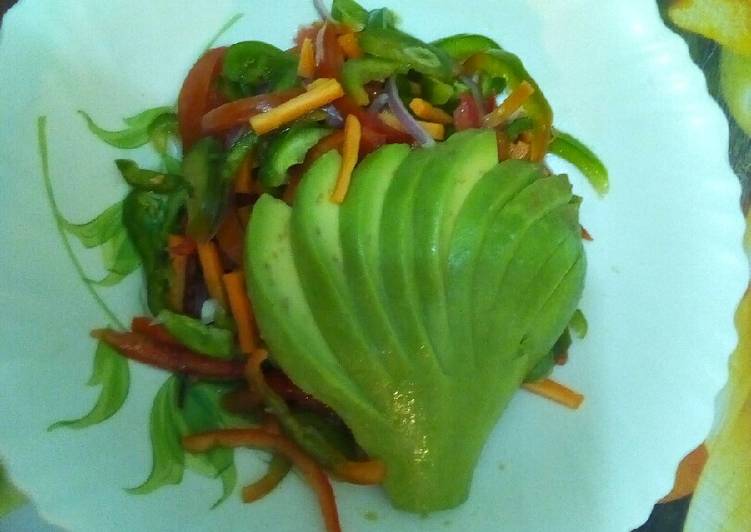 Steps to Prepare Award-winning Avocado fern assorted veg Carrie salad