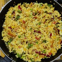 A picture of Mexican rice.