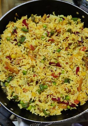 A picture of Mexican rice.