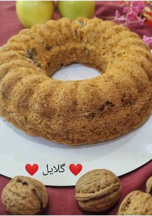 عکسی از دستور کیک سیب 🍎🍏 و گردو 😋