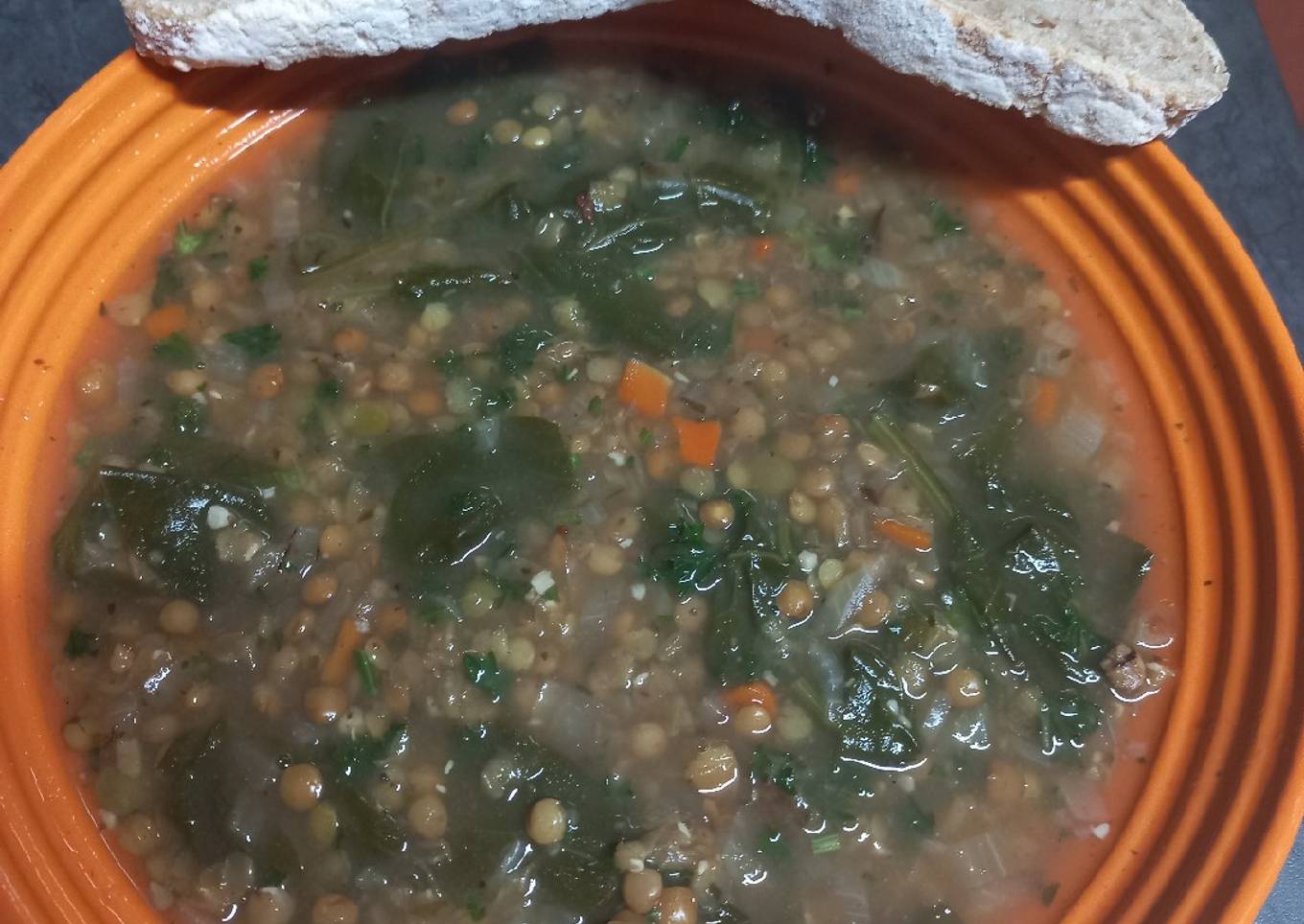 Mediterranean Spinach and Lentil Soup