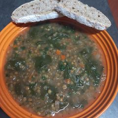 A picture of Mediterranean Spinach and Lentil Soup.