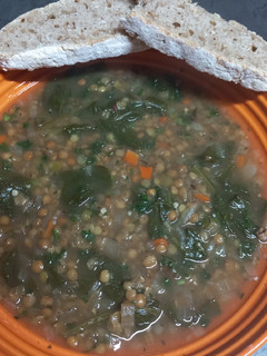 A picture of Mediterranean Spinach and Lentil Soup.