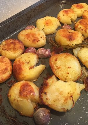 A picture of Rock Salt & Garlic Crushed Roasties.