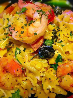 A picture of Spicy Shrimp Pasta Salad.
