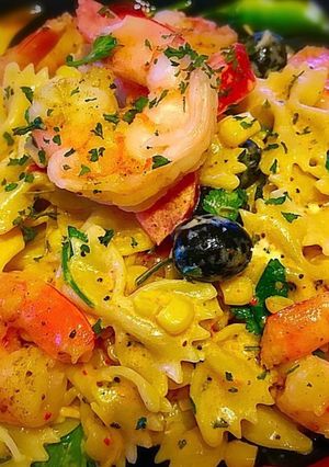 A picture of Spicy Shrimp Pasta Salad.