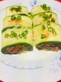 Canelones de calabacín relleno con carne Molida Casera y bechamel !
