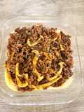 Telur Tahu Kukus dengan Topping Daging