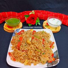 A picture of Vegetable Dum Biryani.