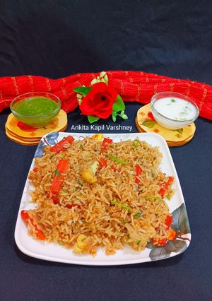 A picture of Vegetable Dum Biryani.