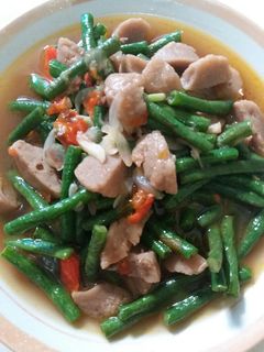Foto resep Tumis kacang panjang bakso