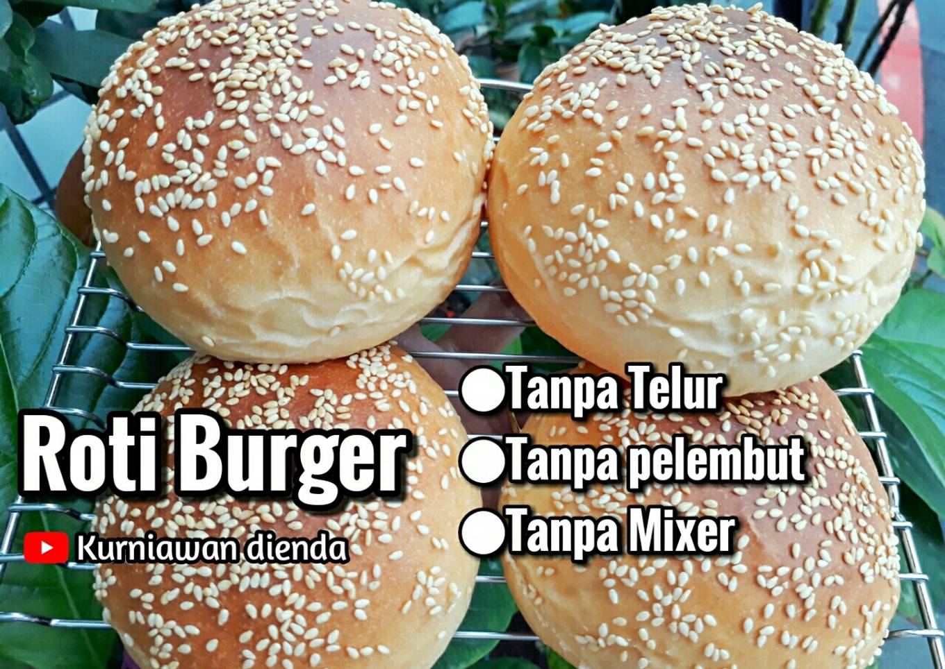 Roti Burger Empuk Tanpa Telur (metode sponge & dough)