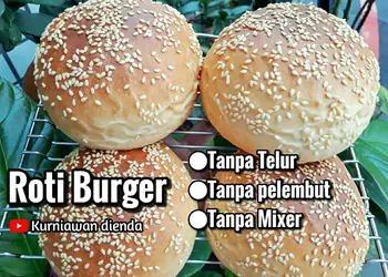 Resep Baru Roti Burger Empuk Tanpa Telur (metode sponge &amp;amp; dough) Nikmat Lezat