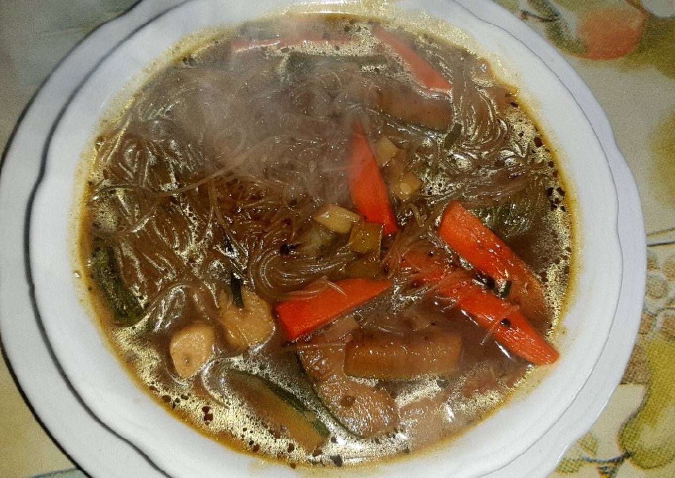 Sopa Rápida De Verduras con Fideo Chino Vermicelli Estilo Thai