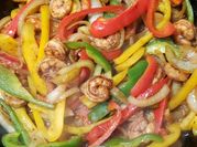 A picture of shrimp fajitas