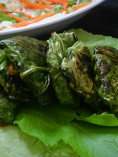 A picture of Stuffed Mustard Leaves Parcels.